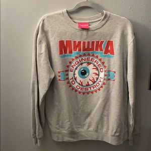 Grey pullover Mishka crewneck sweater. Sz M